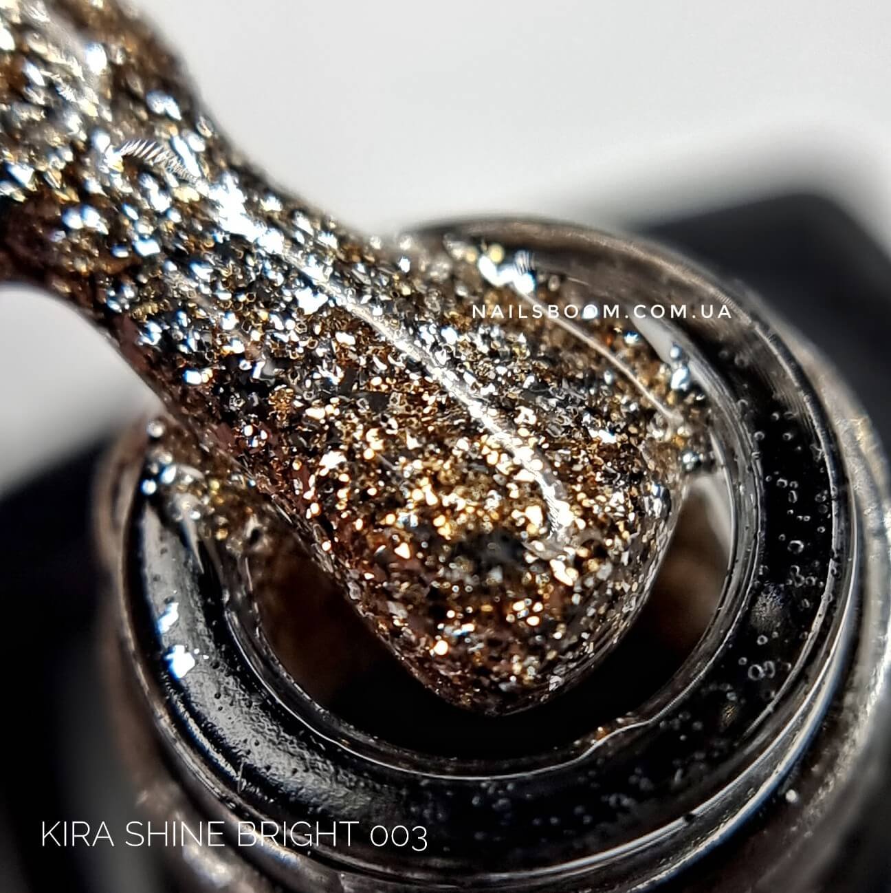 Гель-лак Kira Nails Shine Bright №003 (біле золото з блискітками), 6 мл