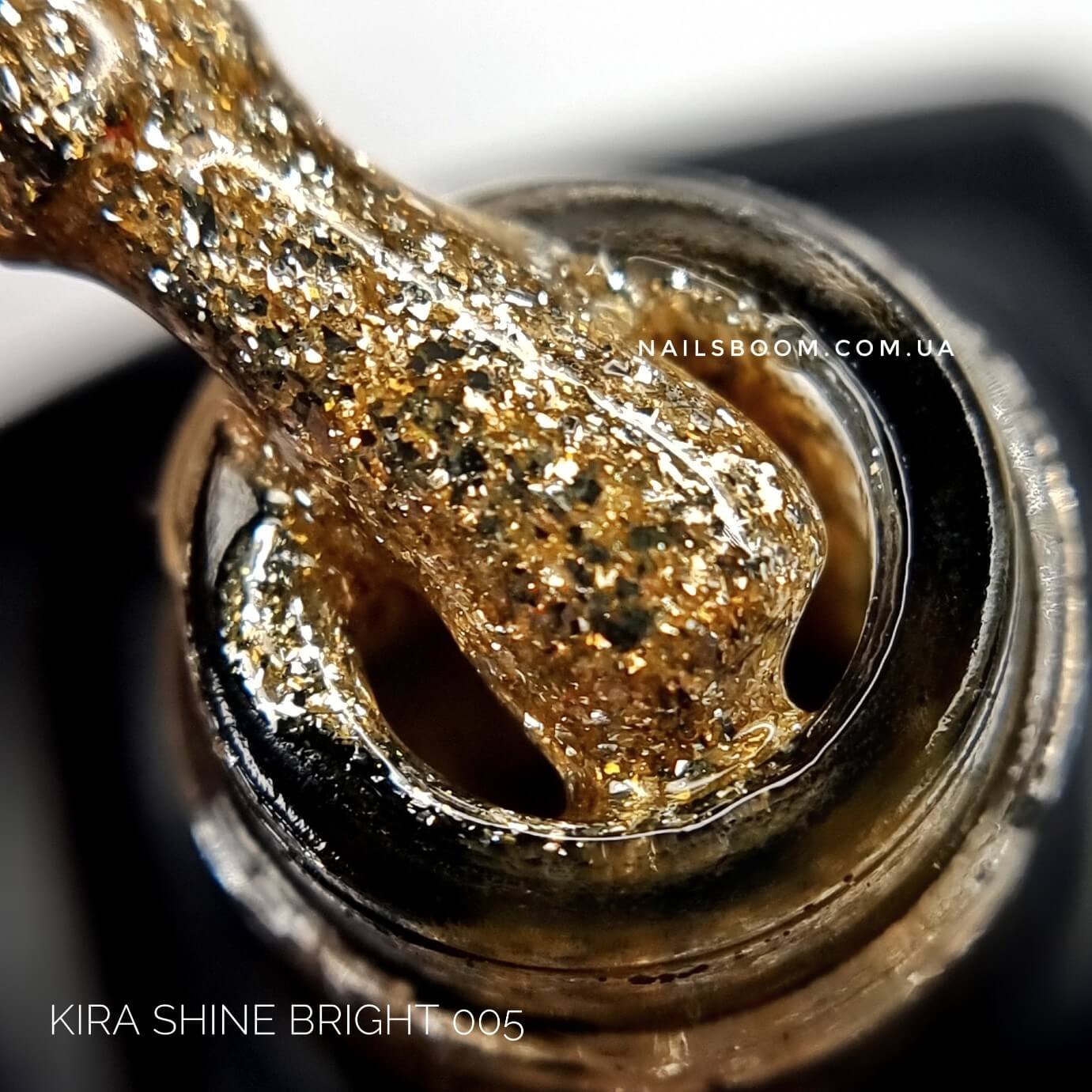Гель-лак Kira Nails Shine Bright №005 (золото з блискітками), 6 мл