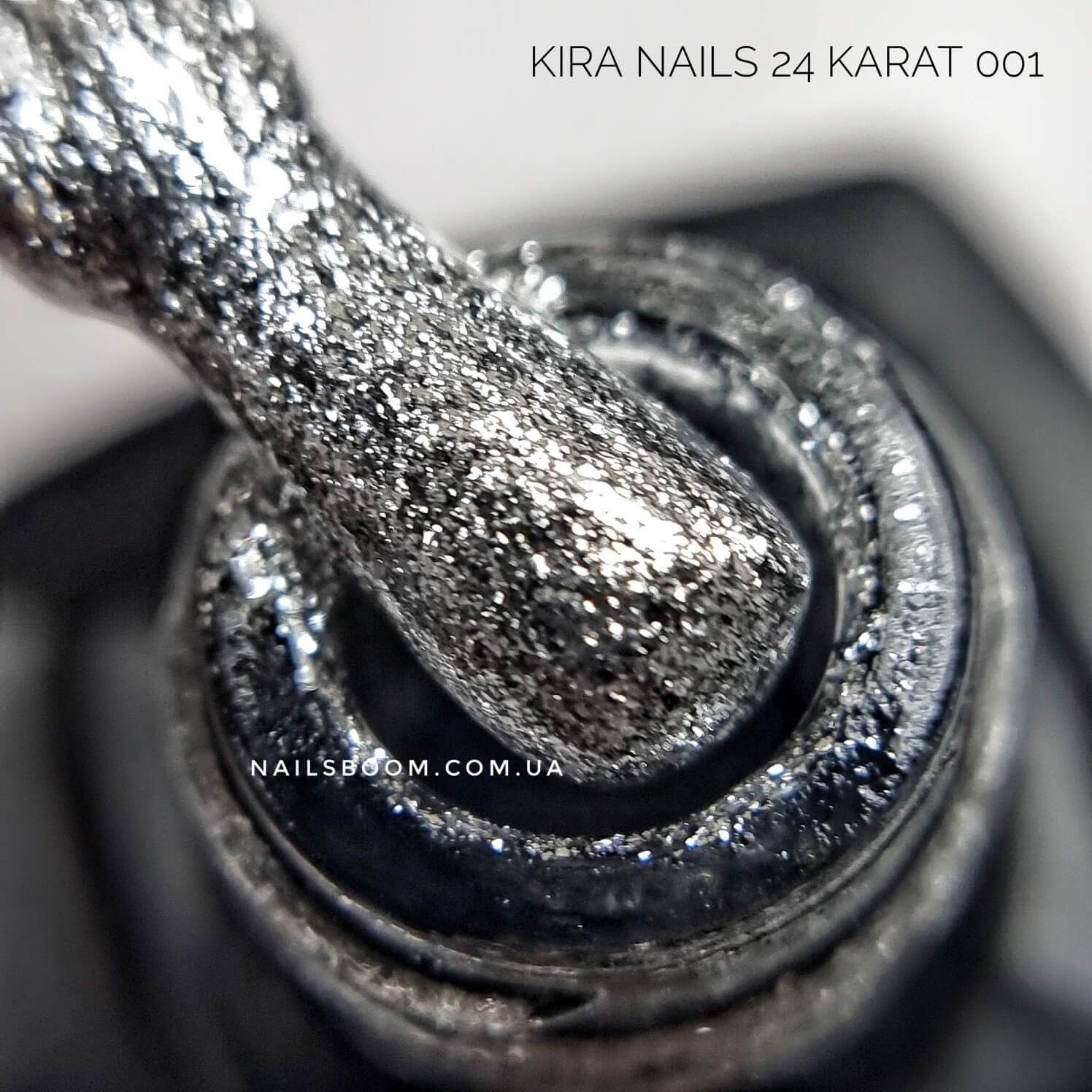 Гель-лак Kira Nails 24 Karat №001 (срібло з великою кількістю блискіток), 6 мл