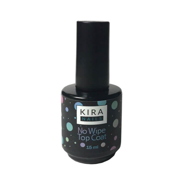 Топ без липкого шару (з УФ фільтром) Kira Nails No Wipe Top Coat, 15 мл