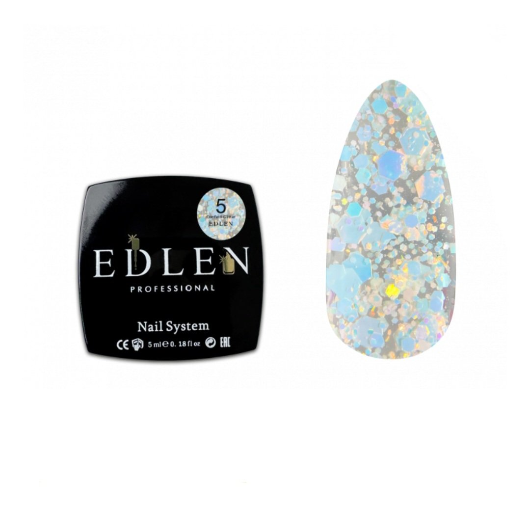 Гель-лак EDLEN Confetti Glitter №05, 5 мл