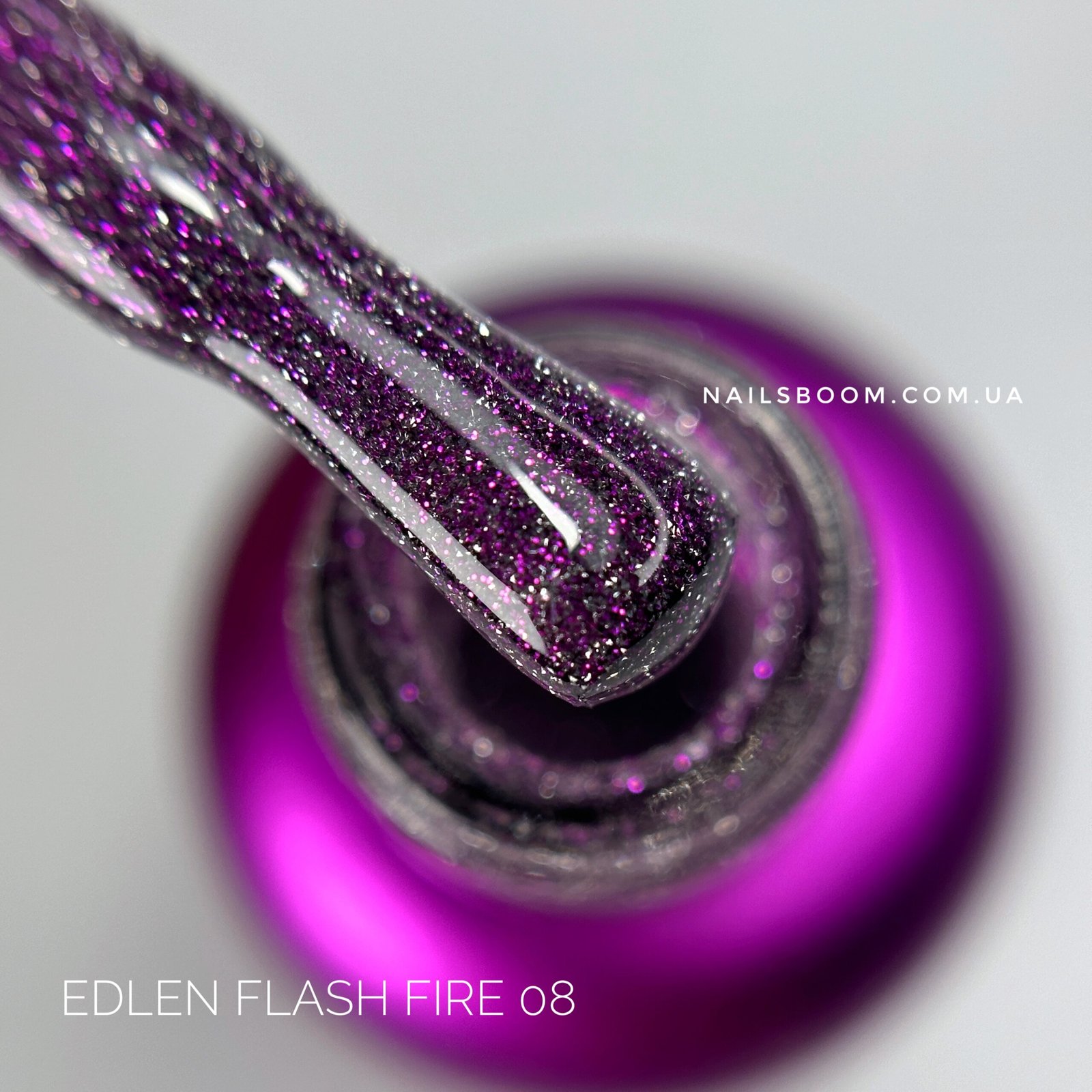 Світловідбиваючий гель-лак EDLEN Flash fire №08, 9 мл