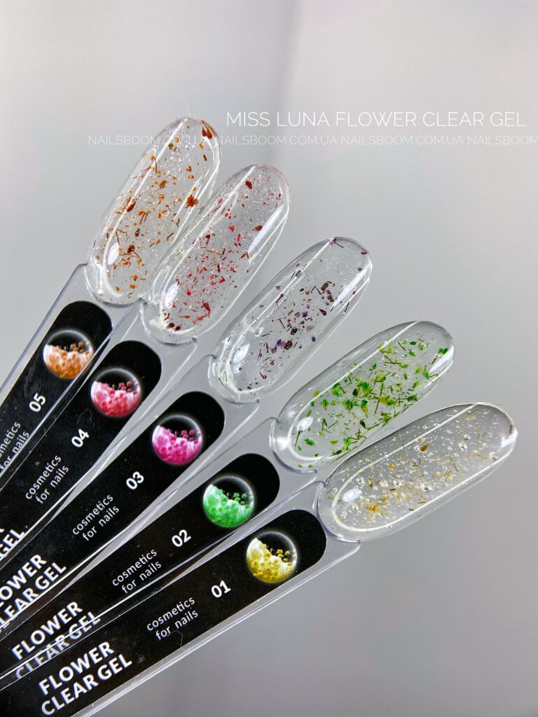 Прозорий гель з сухоцвітами Miss Luna Flower Clear Gel 04, 15 мл