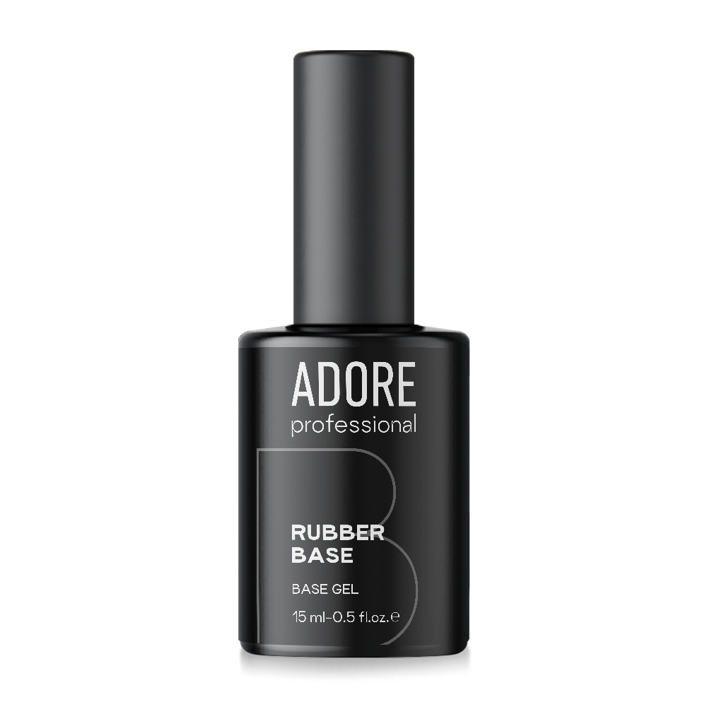 Rubber Base_15ml_front Базове покриття ADORE PROFESSIONAL Rubber base, 15 мл